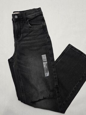 SO Kids Black Washed Skinny Jeans with Distressed Hem